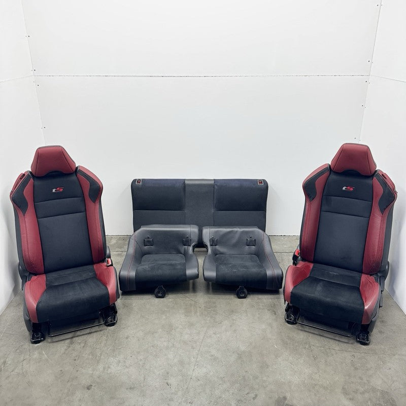 2018 SUBARU BRZ TS SEAT SET FRONT & REAR LEATHER SUEDE RED & BLACK OEM RARE!