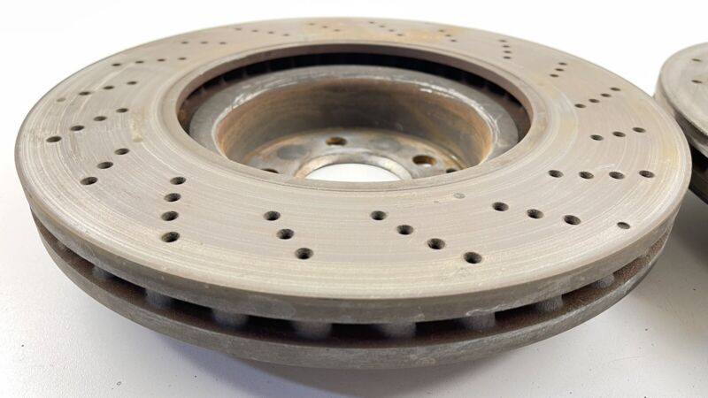 14-17 MERCEDES BENZ E550 W207 FRONT ROTOR BRAKE DISC DRILLED PAIR OEM