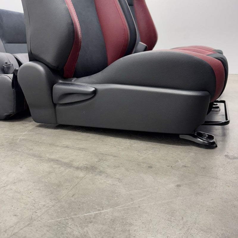 2018 SUBARU BRZ TS SEAT SET FRONT & REAR LEATHER SUEDE RED & BLACK OEM RARE!