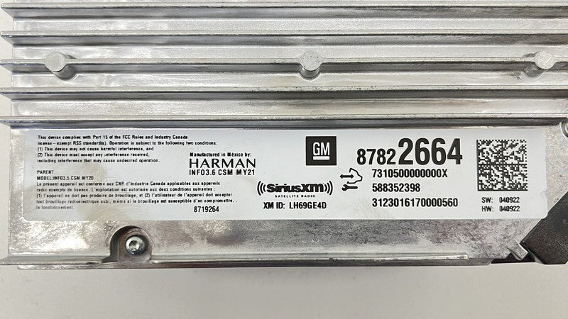 87822664 22-24 CADILLAC CT4 V BLACKWING SIRIUS SATELLITE RADIO RECEIVER MODULE OEM