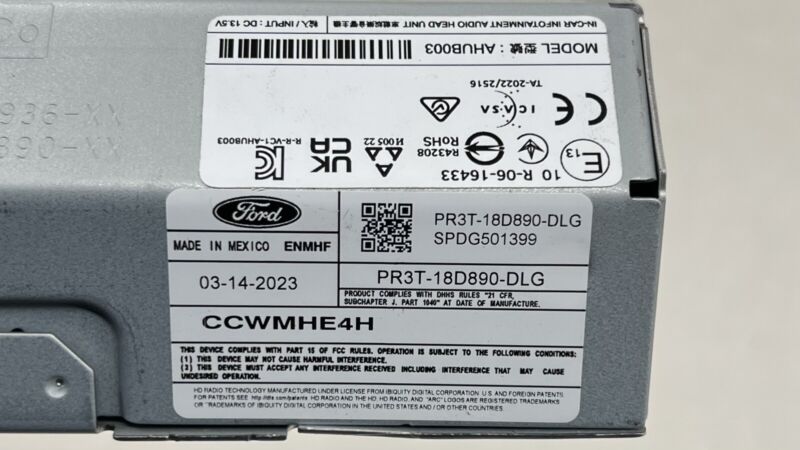 PR3T-18B955-BE / PR3T 18B955 BE / PR3T18B955BE 24-25 MUSTANG DARK HORSE SYNC 4 RADIO HEAD UNIT DISPLAY SCREEN MODULE SET
