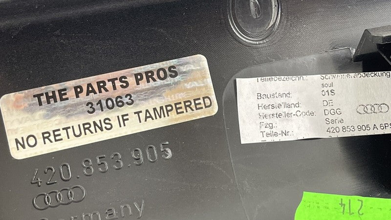 420 853 905 A / 420853905A 08-15 AUDI R8 SPYDER DRIVER LEFT INNER DOOR SILL SCUFF PLATE COVER TRIM OEM