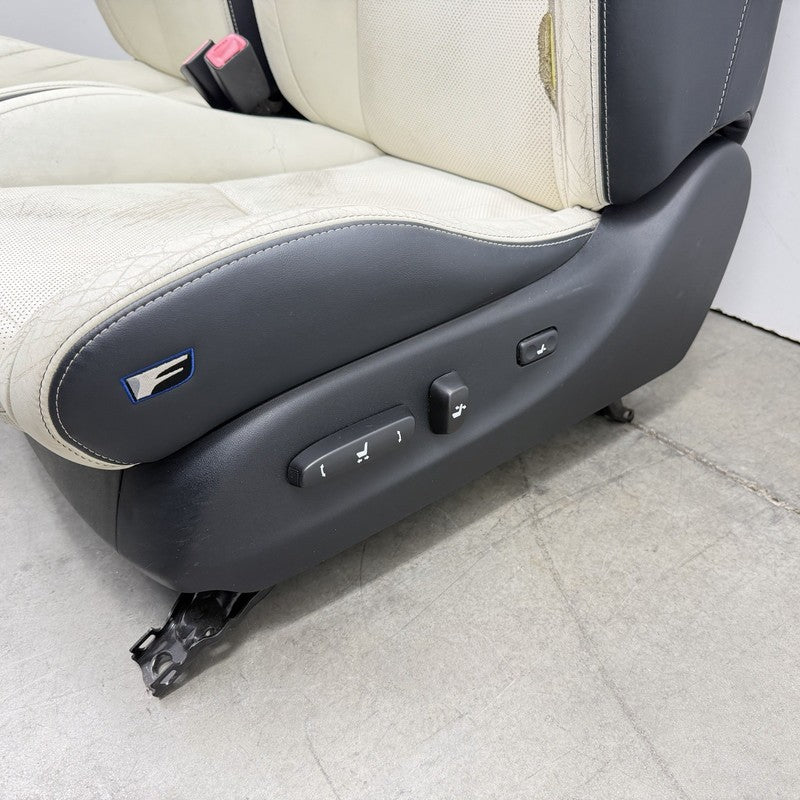 08-10 Lexus IS F Left And Right Front Seat Pair Leather Alpine White OEM