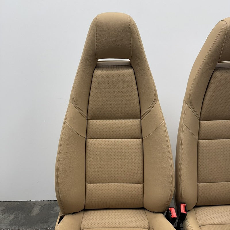10-16 PORSCHE PANAMERA FRONT SEAT PAIR POWER MEMORY LEATHER LUXOR BEIGE OEM