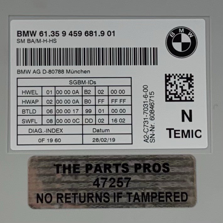 9 459 681 / 9459681 19-21 BMW M2 F87 Competition Right Front Seat Control Module 9459681 OEM