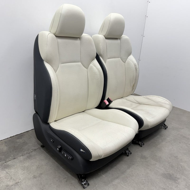 08-10 Lexus IS F Left And Right Front Seat Pair Leather Alpine White OEM