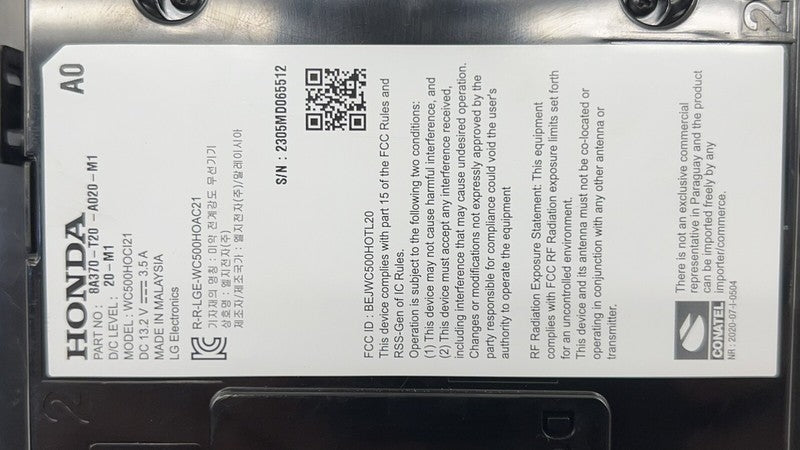 83421-3S5-A0 / 83421 3S5 A0 / 834213S5A0 2024 ACURA INTEGRA TYPE S CENTER CONSOLE WIRELESS CHARGE PHONE CHARGING TRIM OE