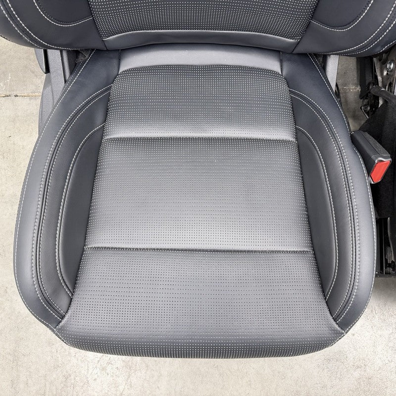 24-26 Ford Mustang GT Premium Front Seat Pair Leather Black W/ White Stitch OEM