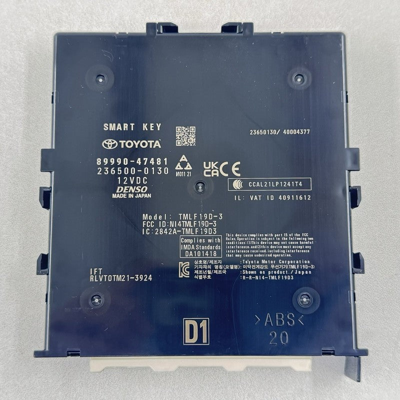89990-47481 / 89990 47481 / 8999047481 23-25 TOYOTA PRIUS KEYLESS ENTRY SMART KEY CONTROL MODULE 89990-47481 OEM