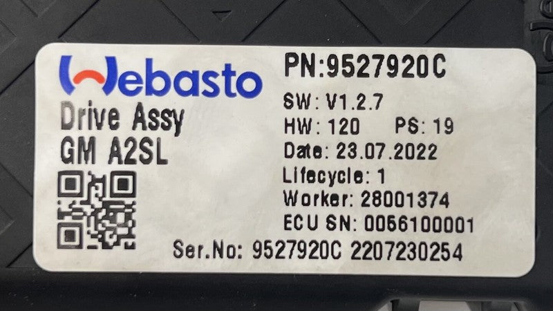 9527920C 22-24 CADILLAC CT4 V BLACKWING SUNROOF SUN ROOF GLASS MOTOR 9527920C OEM