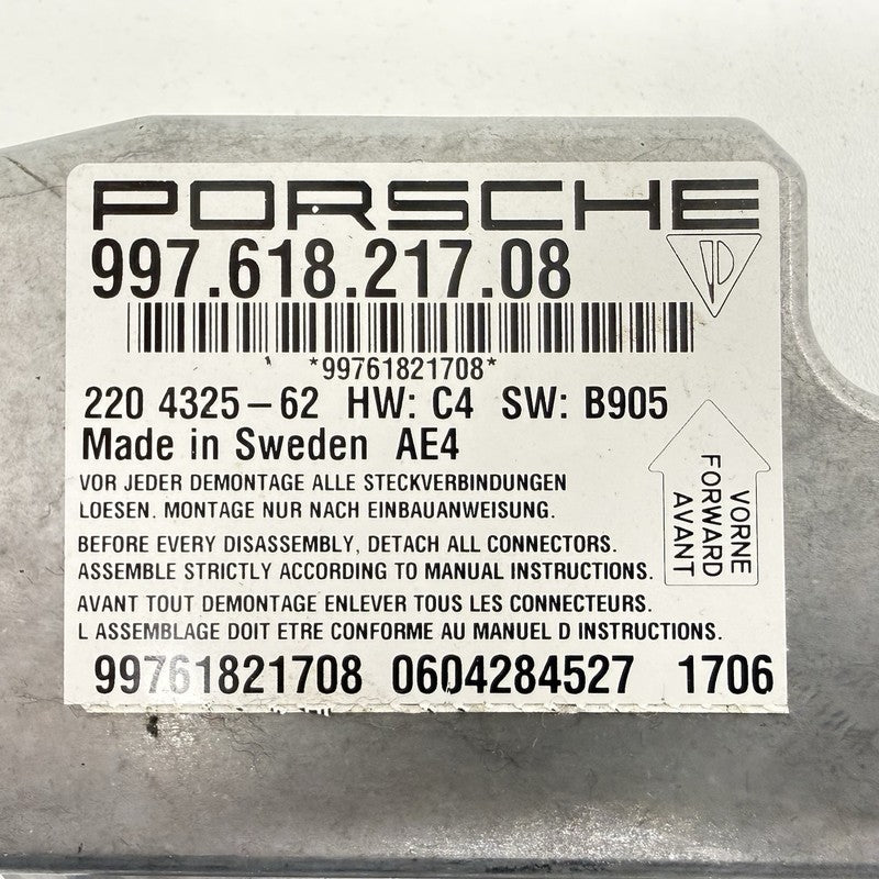 997.618.217.08 / 997 618 217 08 / 99761821708 05-12 Porsche 911 997 Boxster Cayman 987 Airbag Air Bag Restraint Module O