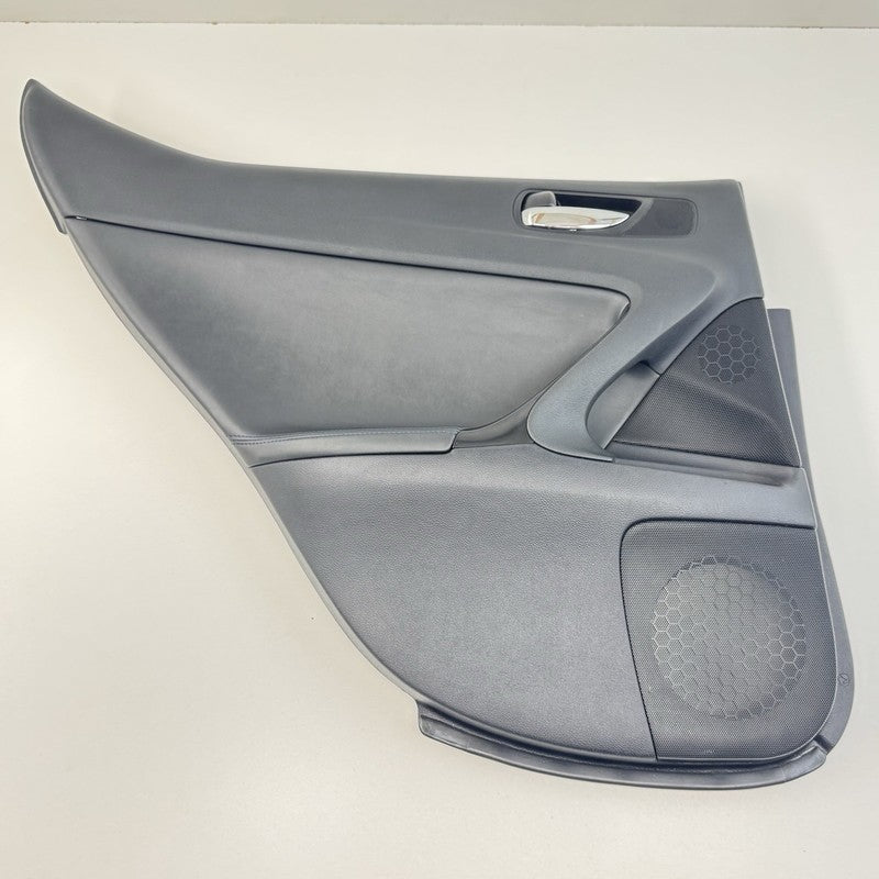 08-14 Lexus IS F Left Rear Door Panel Cover Trim Black With Blue Stitching OEM