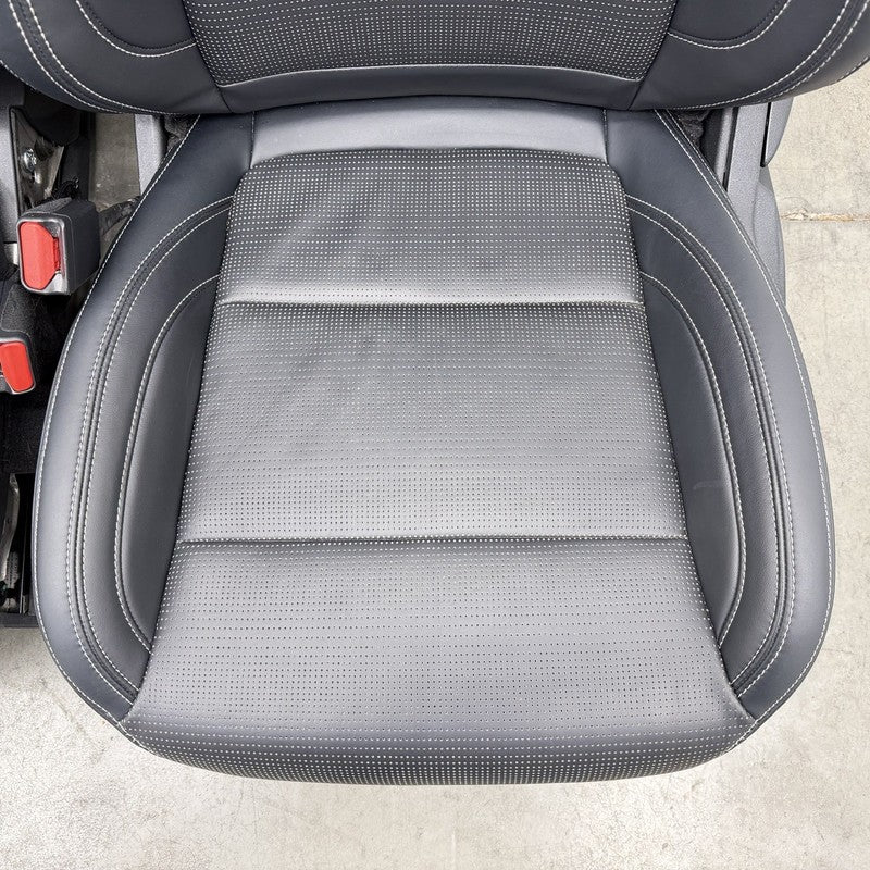 24-26 Ford Mustang GT Premium Front Seat Pair Leather Black W/ White Stitch OEM