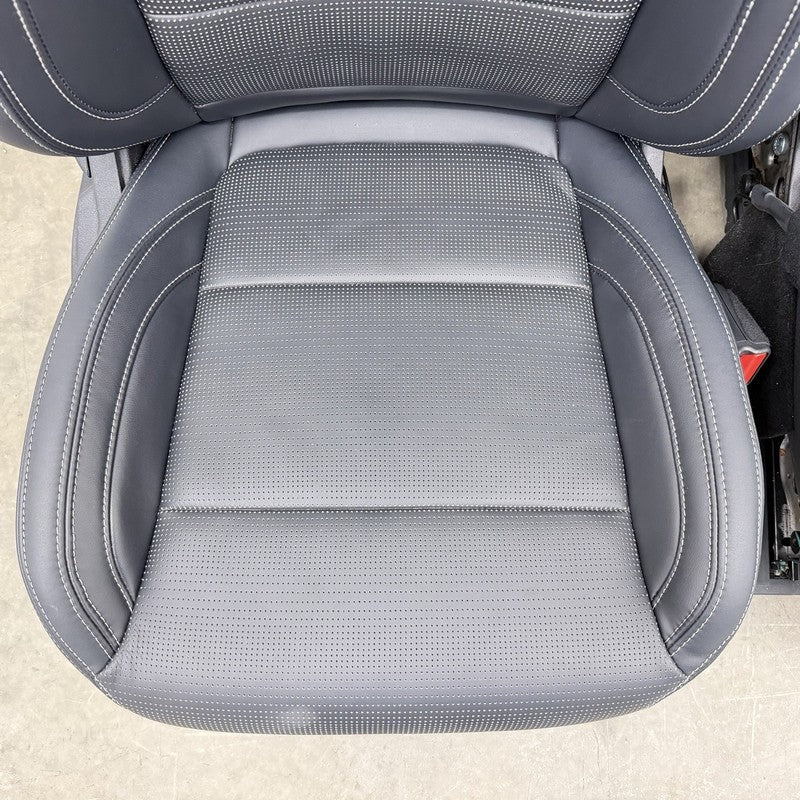 24-26 Ford Mustang GT Premium Front Seat Pair Leather Black W/ White Stitch OEM