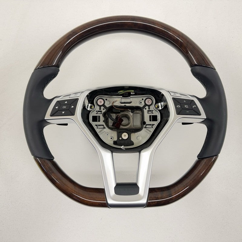 A 231 460 08 03 12-16 Mercedes W212 E350 Sport Steering Wheel Black Leather W/ Wood OEM
