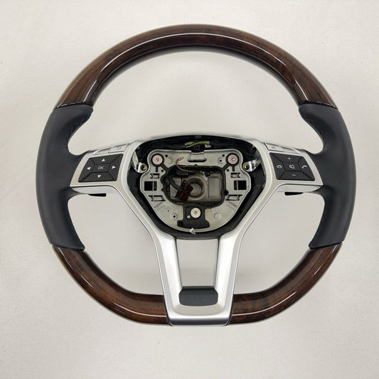 A 231 460 08 03 12-16 Mercedes W212 E350 Sport Steering Wheel Black Leather W/ Wood OEM