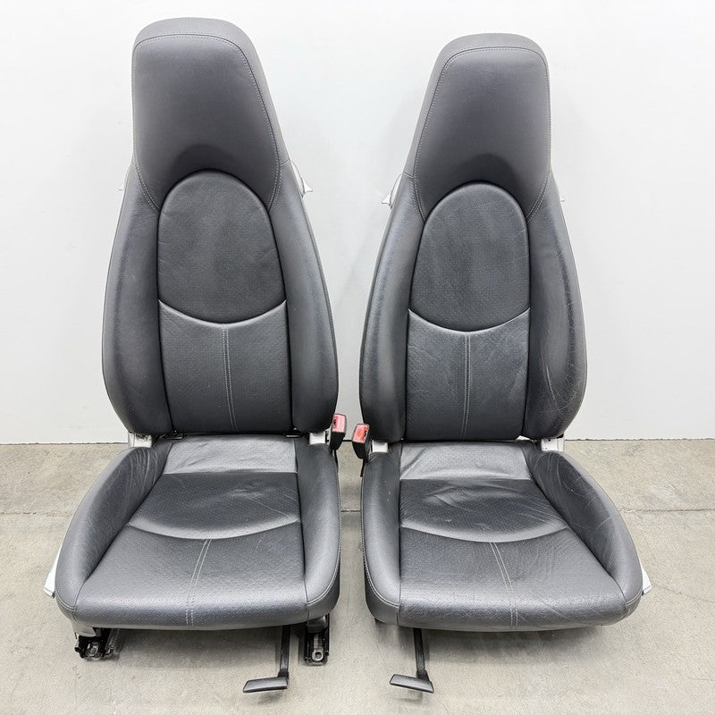 05-08 Porsche 911 997 Boxster Cayman 987 Front Seat Pair Black Leather OEM