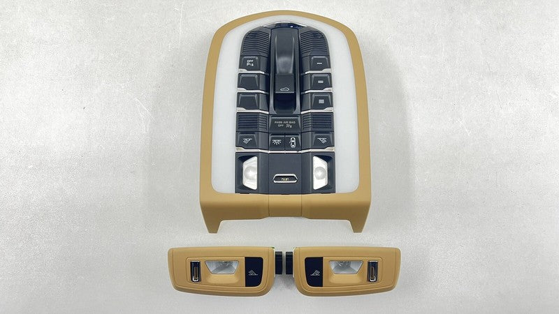 7PP 959 551 / 7PP959551 10-16 PORSCHE PANAMERA OVERHEAD CONSOLE READING DOME W/ REAR LIGHT LAMP PAIR OEM
