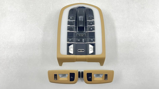 7PP 959 551 / 7PP959551 10-16 PORSCHE PANAMERA OVERHEAD CONSOLE READING DOME W/ REAR LIGHT LAMP PAIR OEM