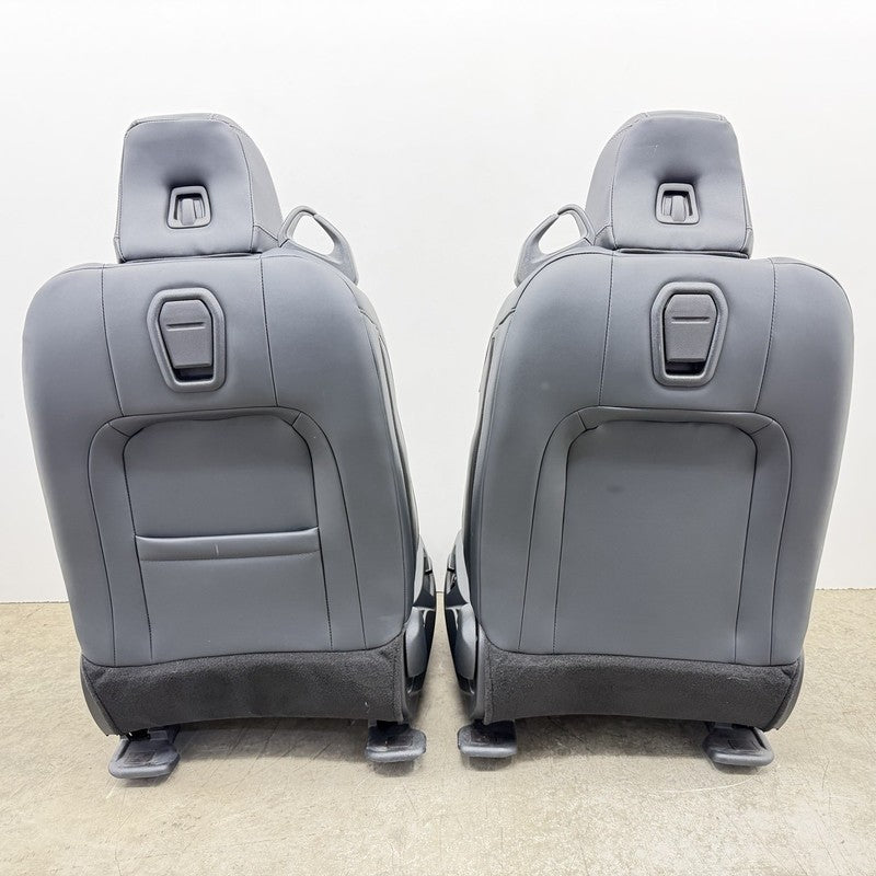 24-26 Ford Mustang GT Premium Front Seat Pair Leather Black W/ White Stitch OEM