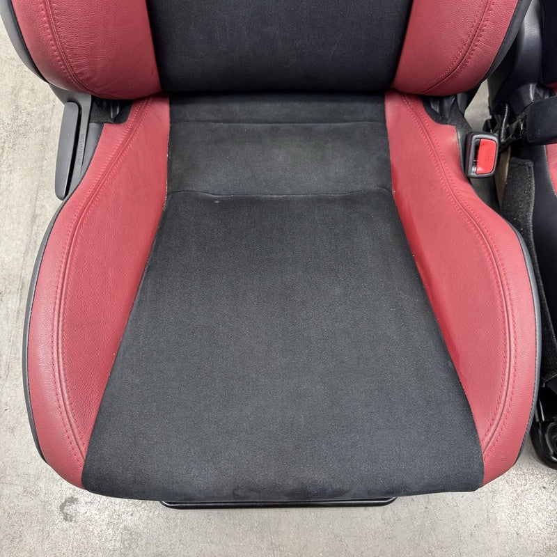 2018 SUBARU BRZ TS SEAT SET FRONT & REAR LEATHER SUEDE RED & BLACK OEM RARE!