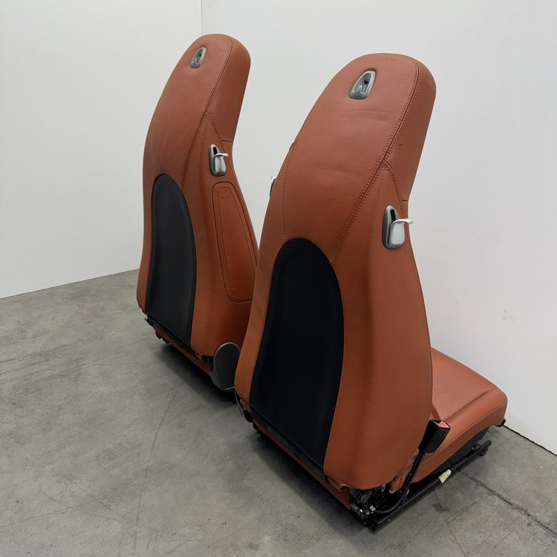 05-08 Porsche 911 997 Boxster Cayman 987 Front Seat Pair Leather Terracotta OEM