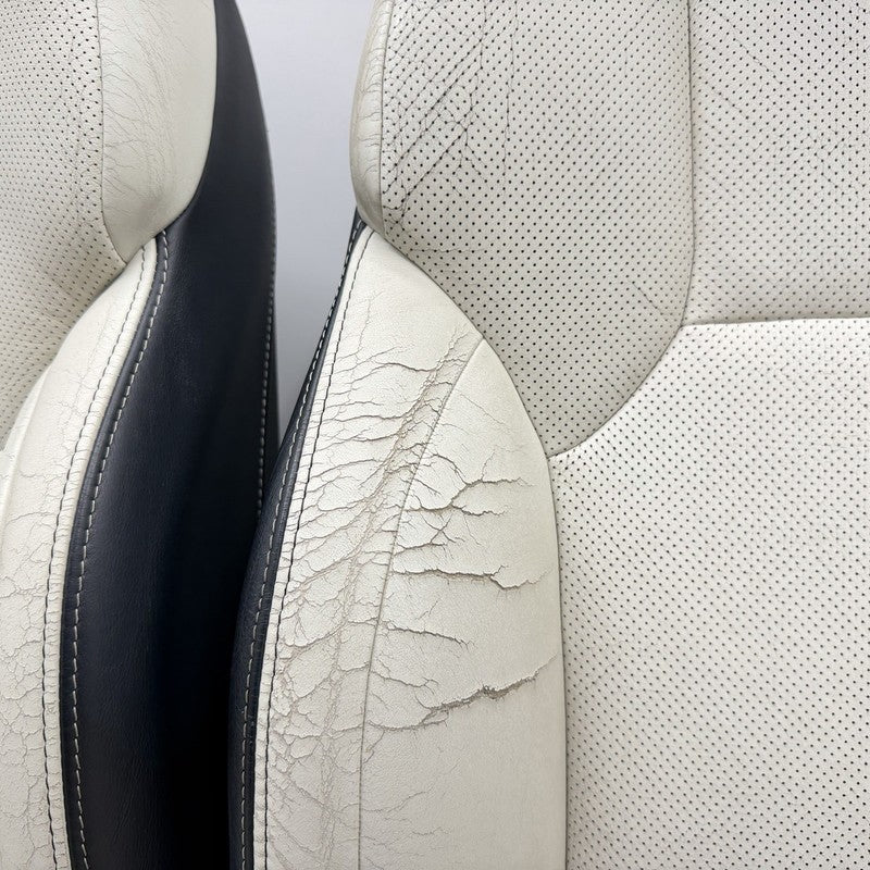 08-10 Lexus IS F Left And Right Front Seat Pair Leather Alpine White OEM