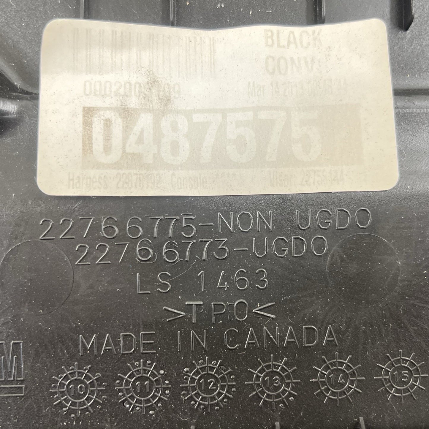 0487575 11-15 CHEVROLET CAMARO CONVERTIBLE OVERHEAD DOME LIGHT W/ SUN VISOR PAIR OEM