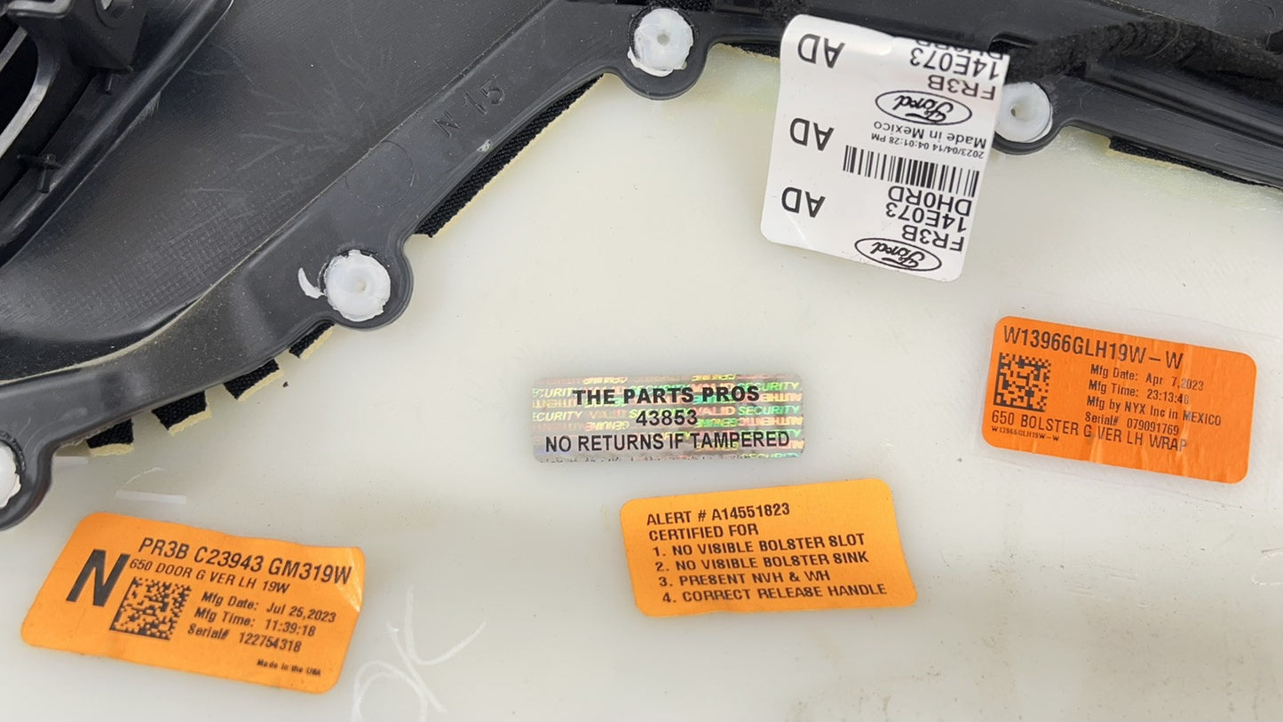 PR3B-C23943-GM319W / PR3B C23943 GM319W / PR3BC23943GM319W 24-25 FORD MUSTANG DARK HORSE DRIVER LEFT DOOR PANEL TRIM LEA