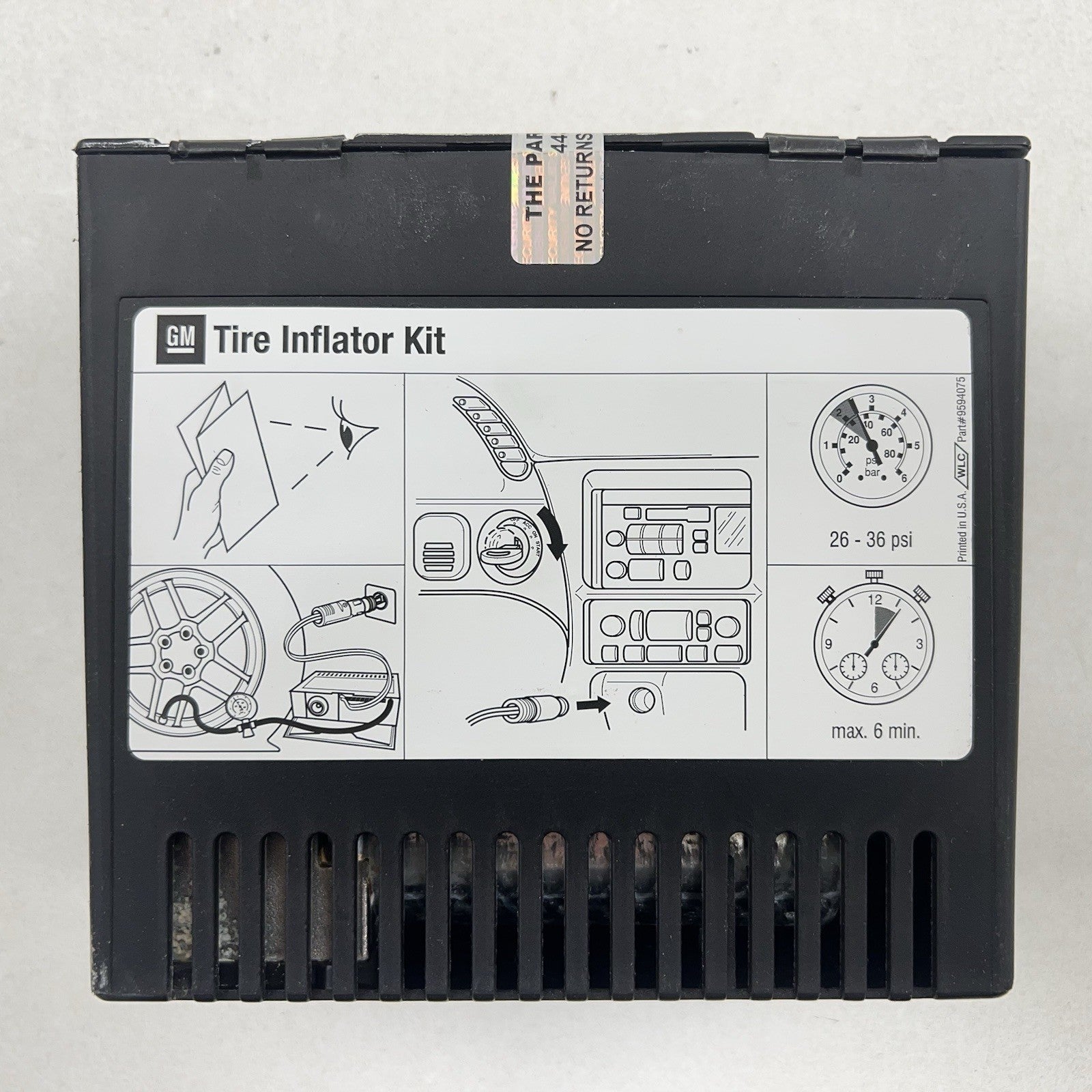 9594073 01-04 CORVETTE C5 Z06 EMERGENCY AIR COMPRESSOR TIRE INFLATION PUMP KIT OEM