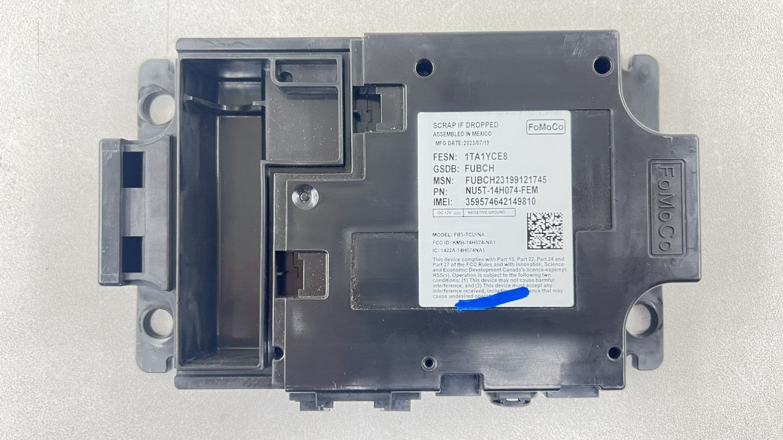 NU5T-14H074-FEM / NU5T 14H074 FEM / NU5T14H074FEM 24-25 FORD MUSTANG GT TELEMATICS COMMUNICATION MODULE NU5T-14H074-FEM 