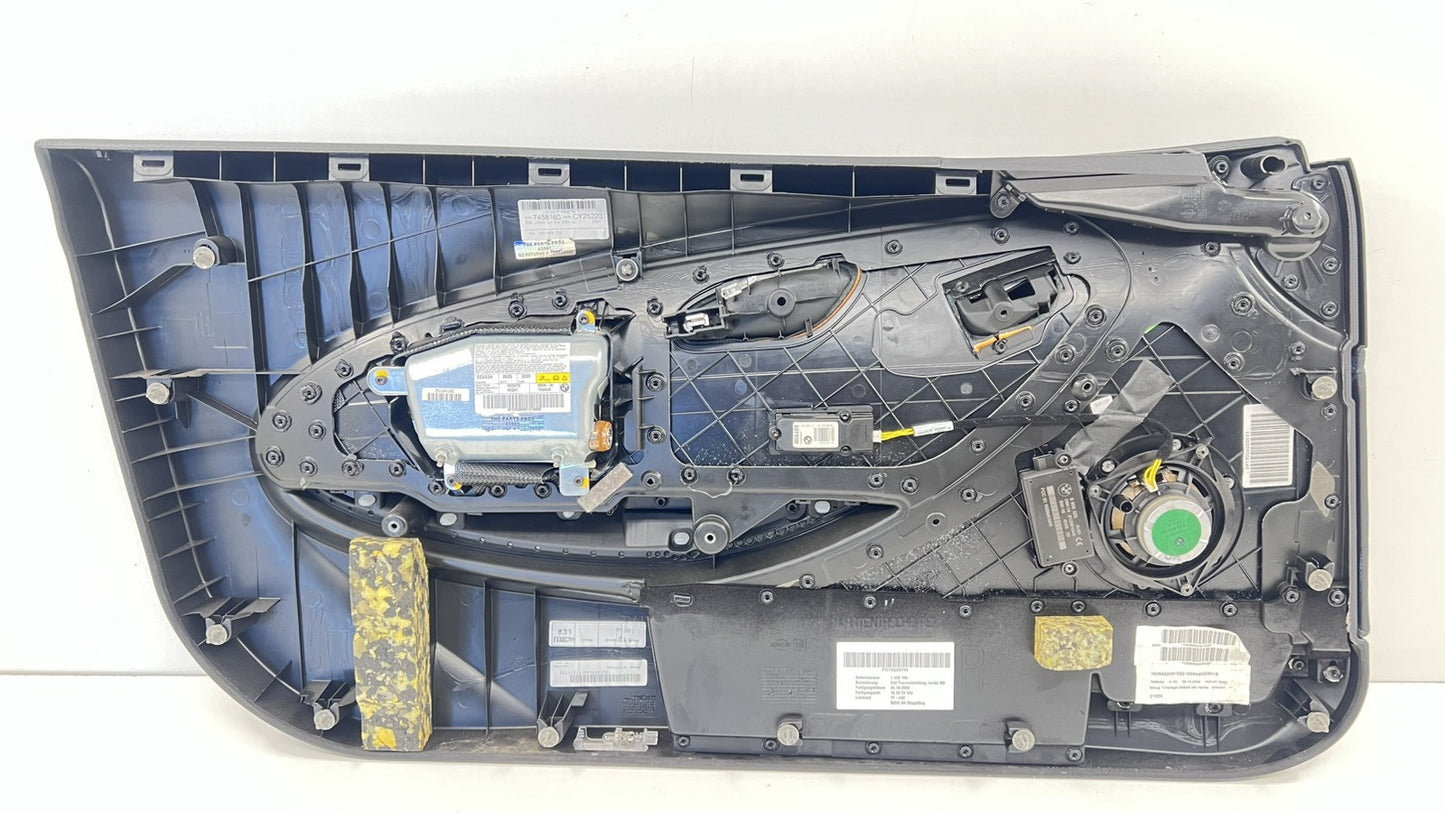 7458160 / 7 458 160 06-10 BMW M6 E63 E64 PASSENGER RIGHT DOOR PANEL TRIM LEATHER BLACK 7458160 OEM