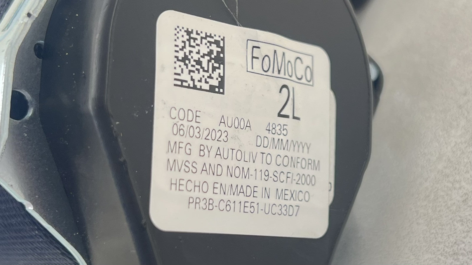 661888200B 24-25 FORD MUSTANG DARK HORSE DRIVER LEFT REAR SEATBELT SEAT BELT RETRACTOR OEM