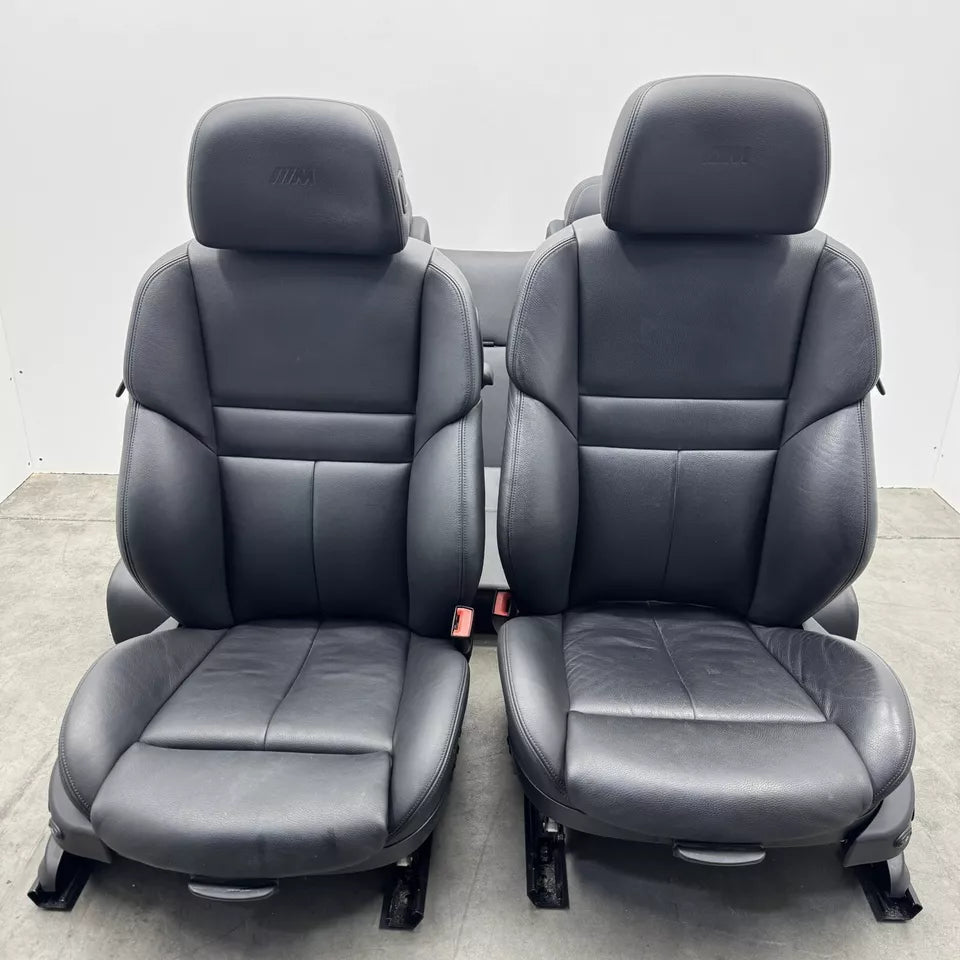 06-10 BMW M6 E63 SPORT SEAT SET FRONT & REAR LEATHER HEATED MERINO BLACK OEM