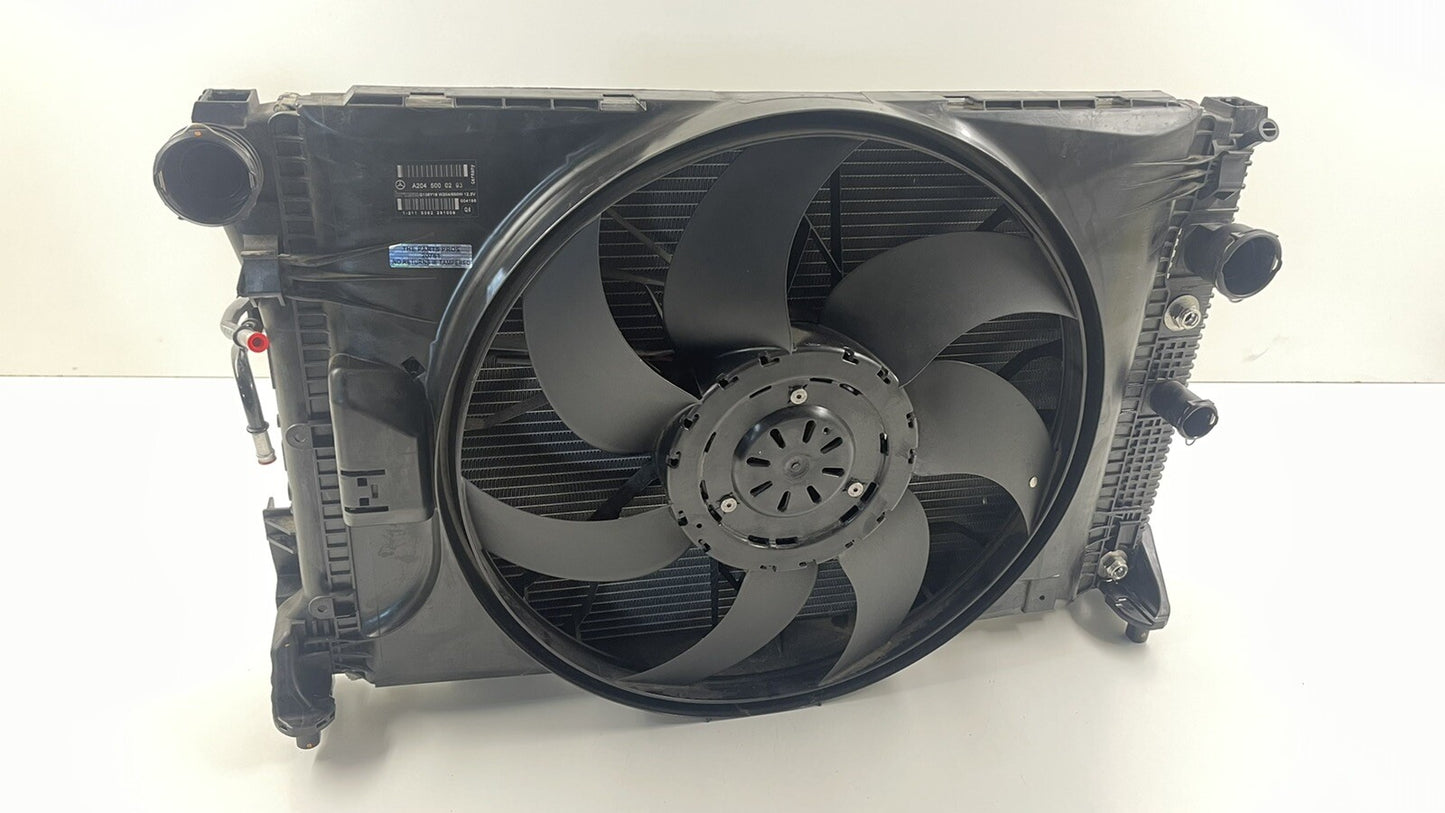 10-11 Mercedes W212 E350 4Matic Radiator Condenser Fan Assembly Complete OEM