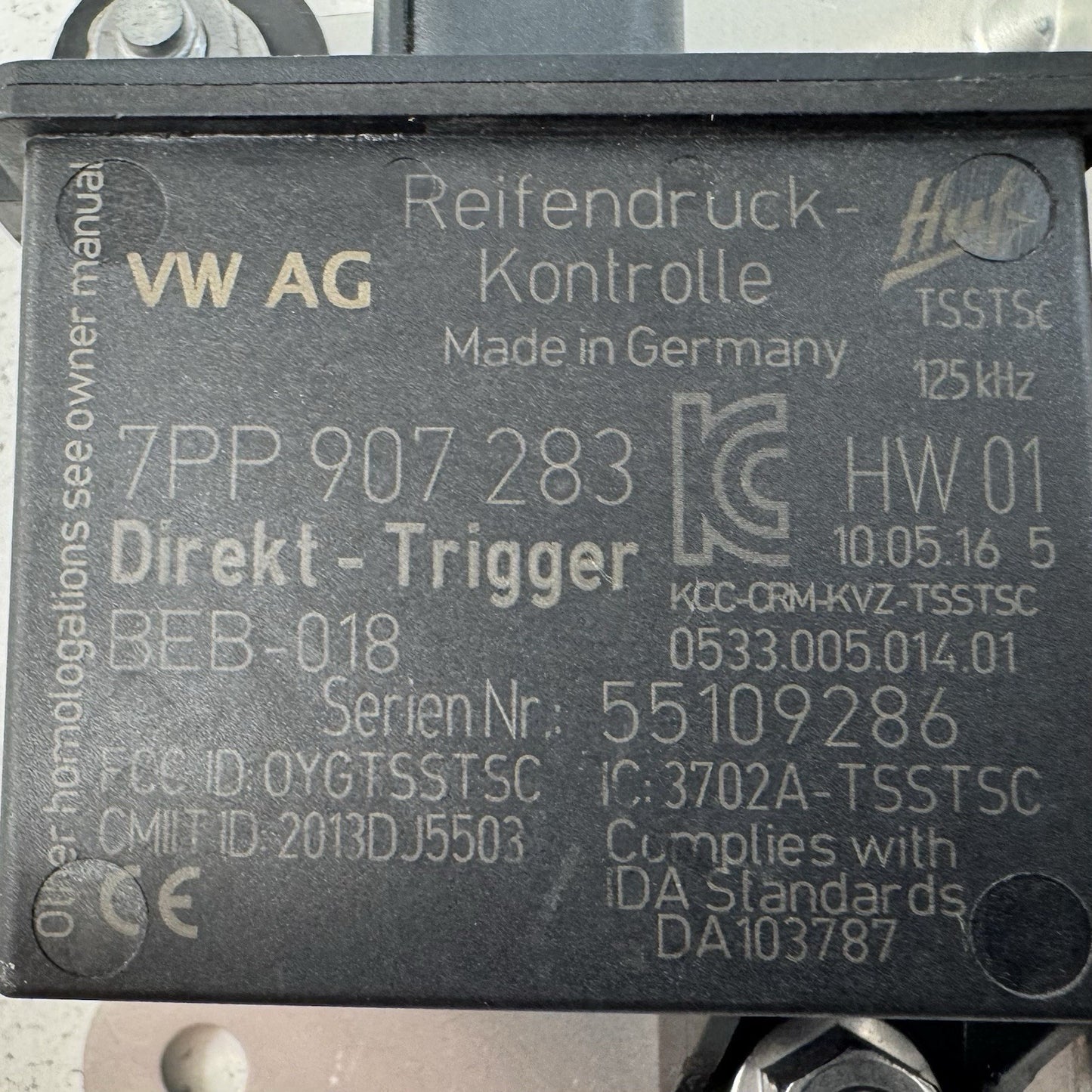17-23 Audi R8 Right Front TPMS Sensor Tire Pressure Monitor Module 7PP907283 OEM