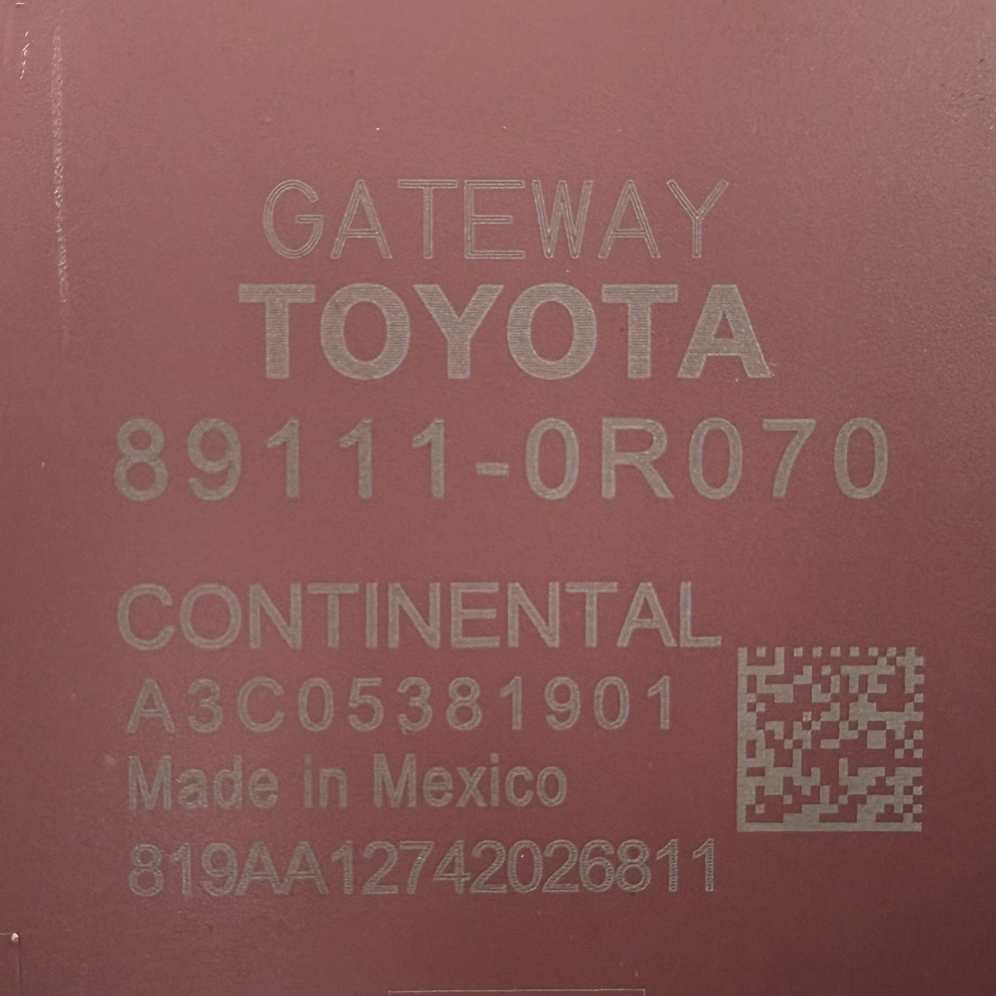 19-22 Toyota RAV4 Network Gateway Computer Control Module 89111-0R070 OEM