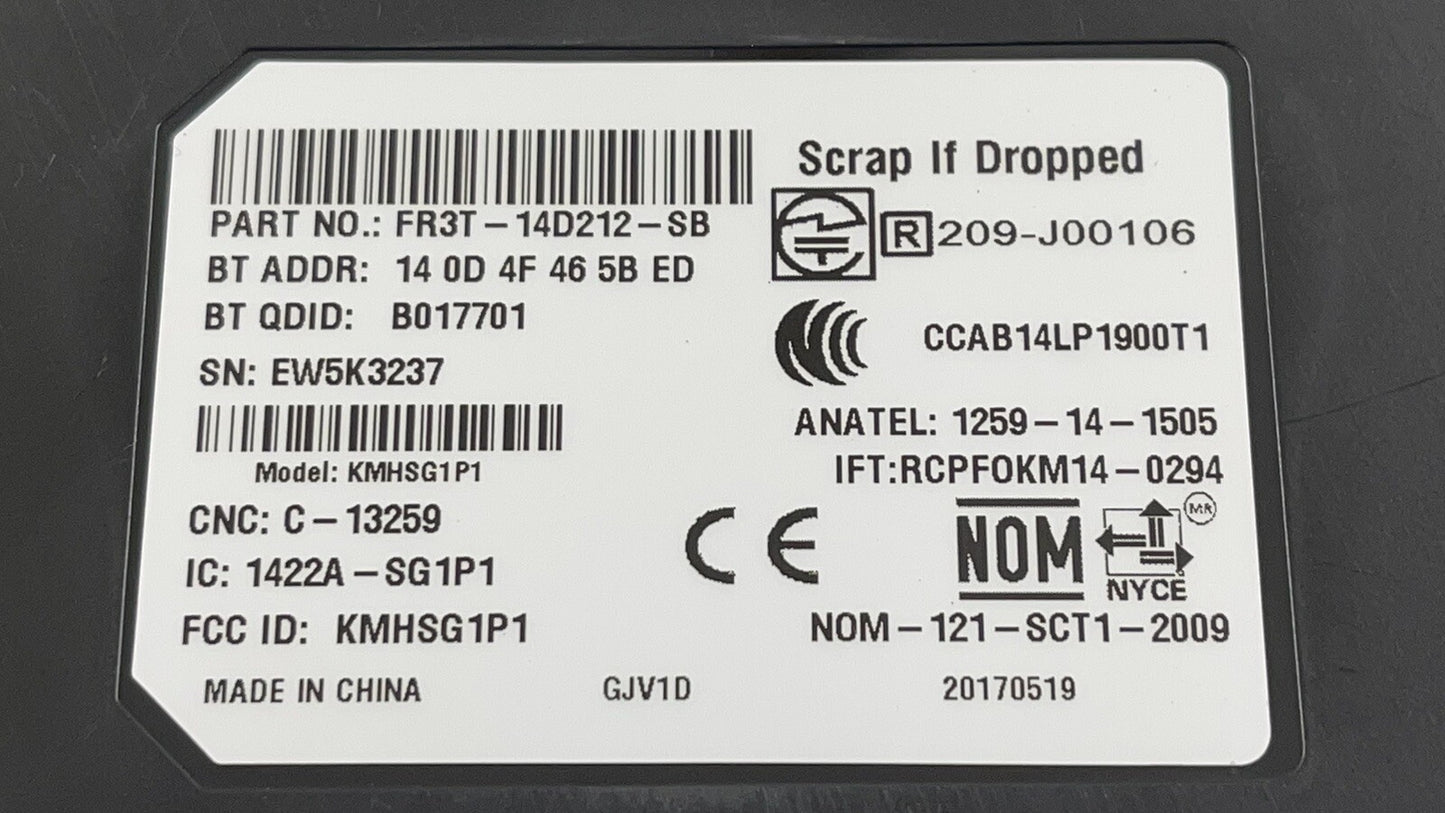 15-17 FORD MUSTANG GT COMMUNICATION CONTROL MODULE FR3T-14D212-SB OEM