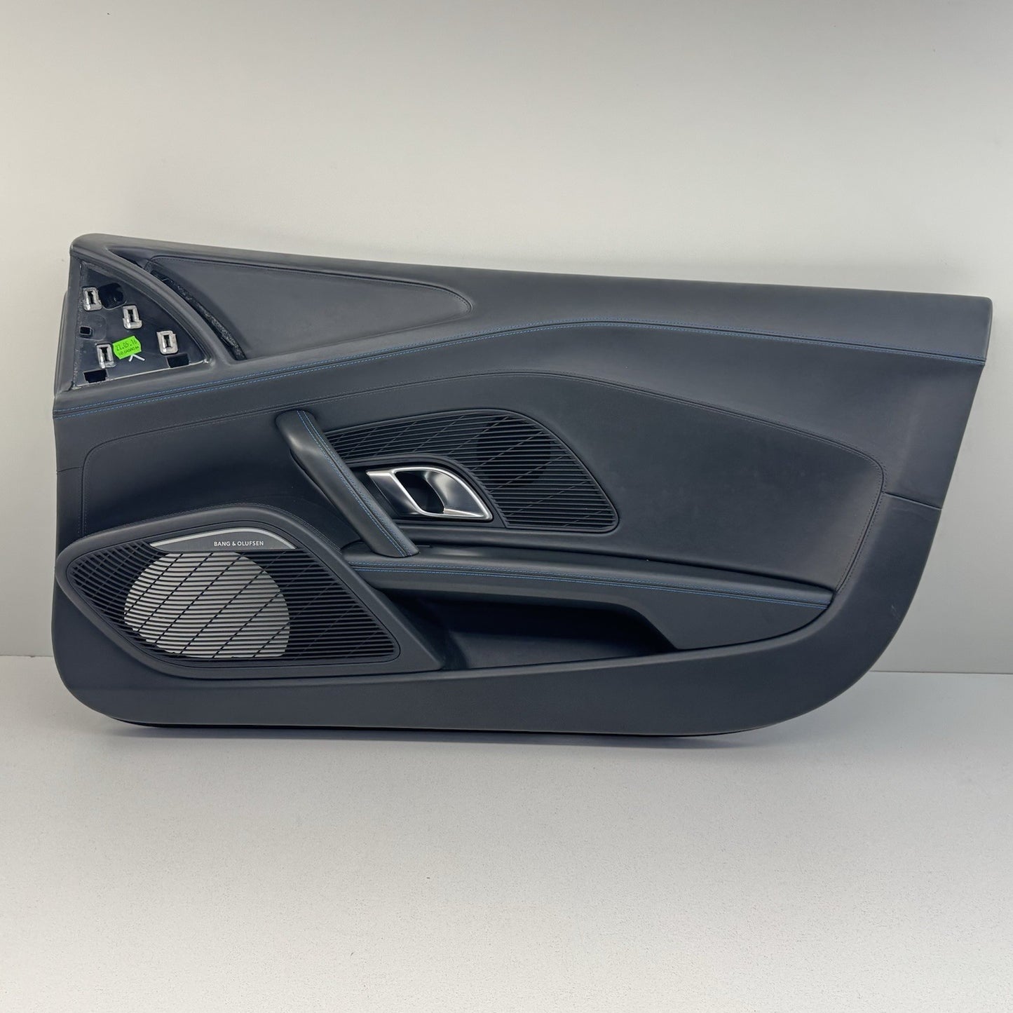 17-23 Audi R8 Interior Door Panel Cover Trim Pair Black W/ Blue Stitching OEM
