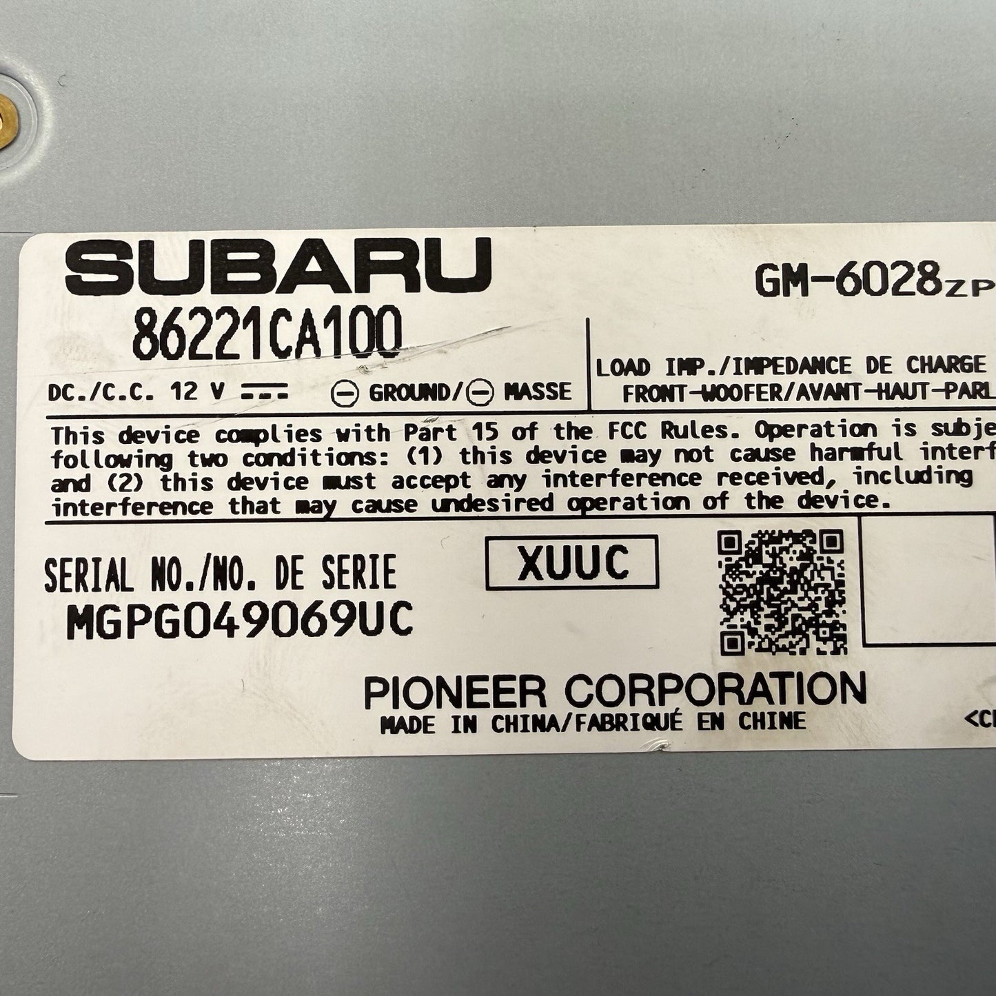 13-16 Subaru BRZ FR-S Pioneer Radio Audio Sound Amplifier Amp 86221CA100 OEM