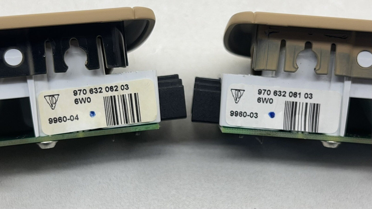 10-16 PORSCHE PANAMERA OVERHEAD CONSOLE READING DOME W/ REAR LIGHT LAMP PAIR OEM