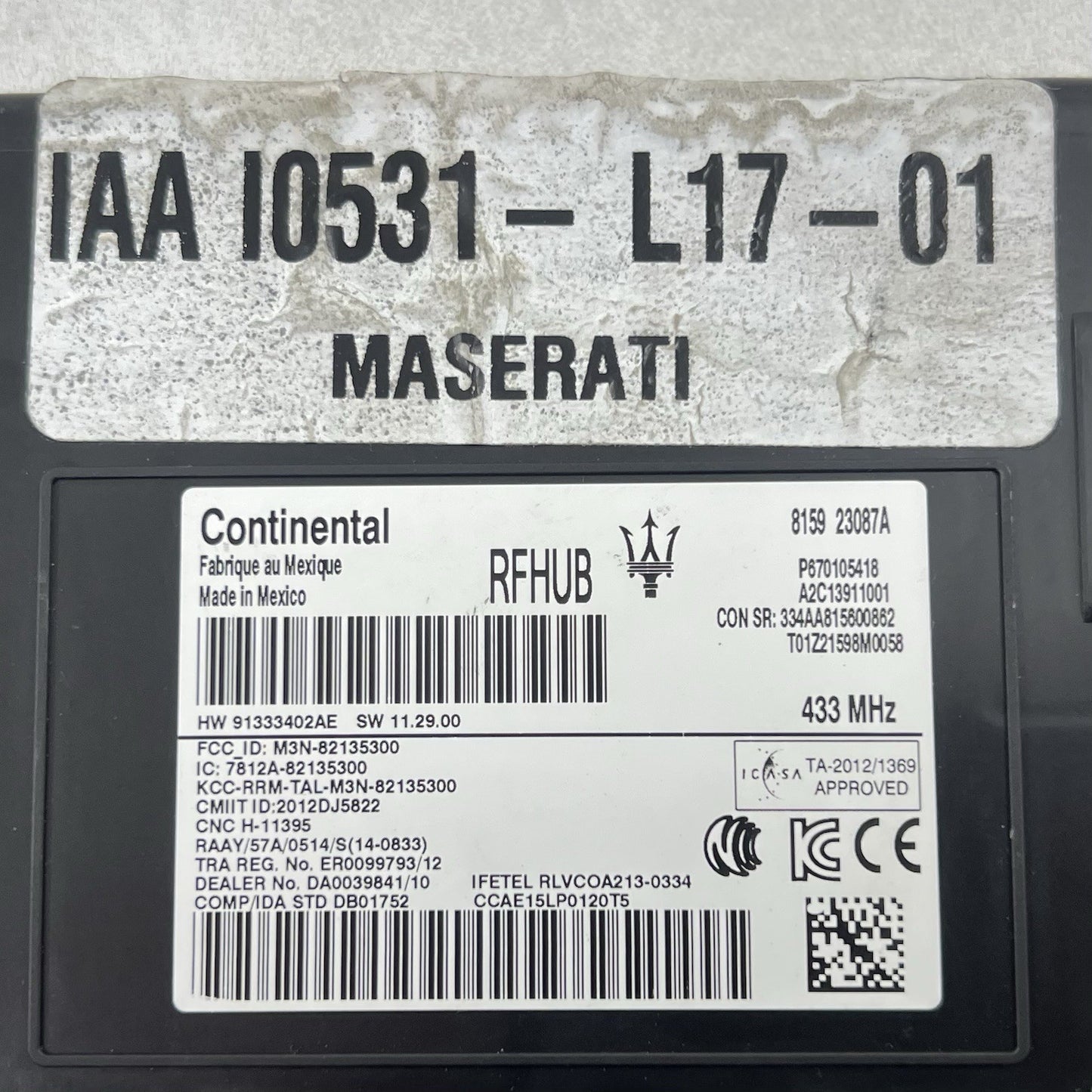 2019 MASERATI GHIBLI ENGINE CONTROL MODULE ECU BODY MODULE RF HUB W/ KEY SET OEM