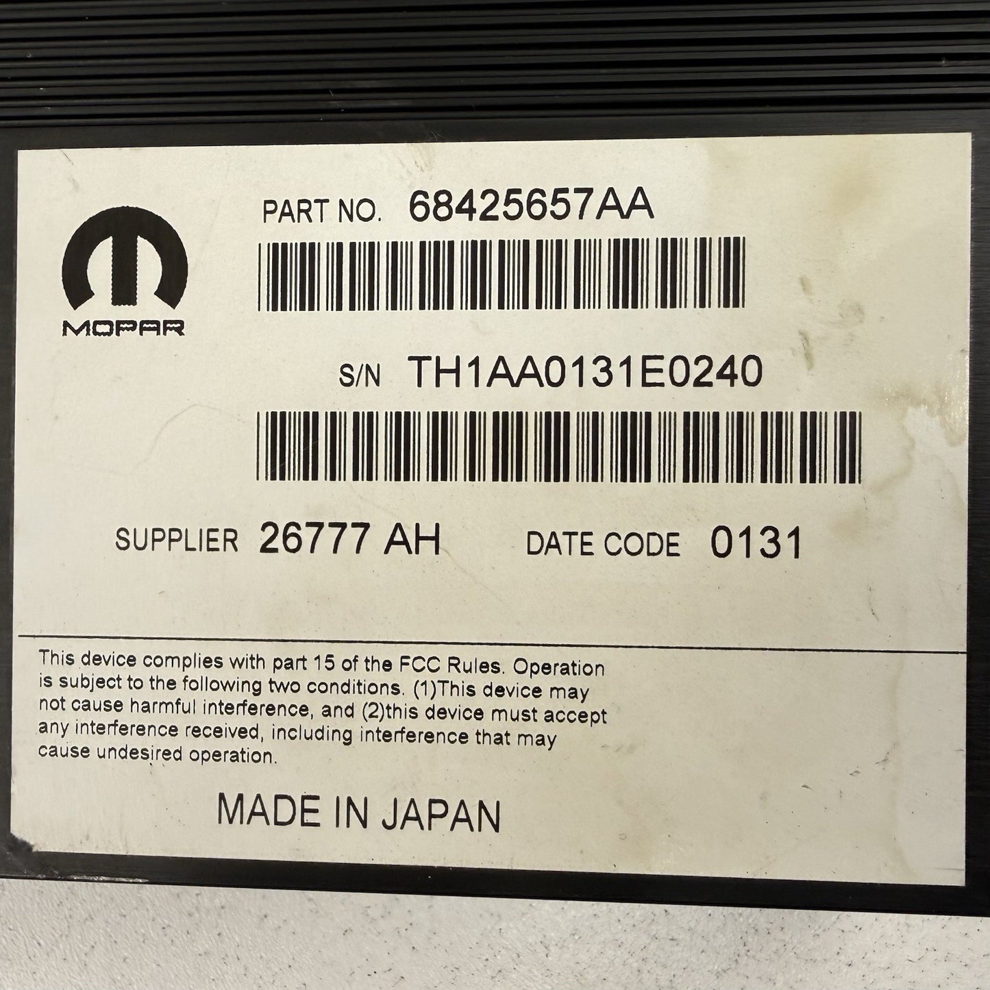 17-23 Dodge Challenger Charger Radio Audio Sound Amplifier Amp 68425657AA OEM
