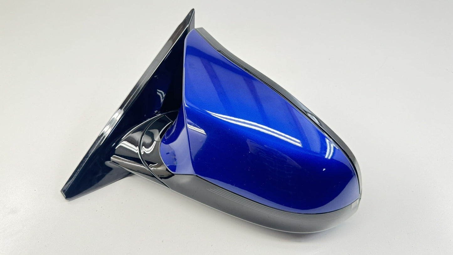 15-20 BMW M4 F82 Driver Left Door Mirror W/ Blind Spot San Marino Blue OEM