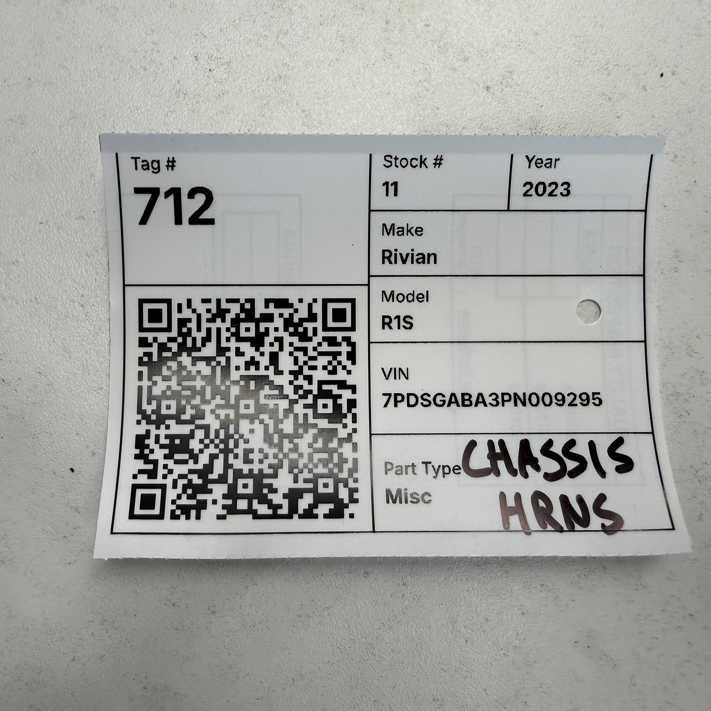 2022-2024 Rivian R1S Interior Chassis Main Body Wiring Harness PT00443500-B OEM