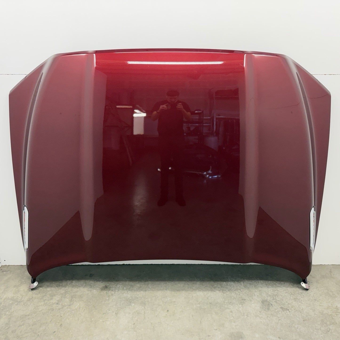 19-24 Ram 5500 Front Hood Panel Complete W/ Hinges & Side Emblems Velvet Red OEM