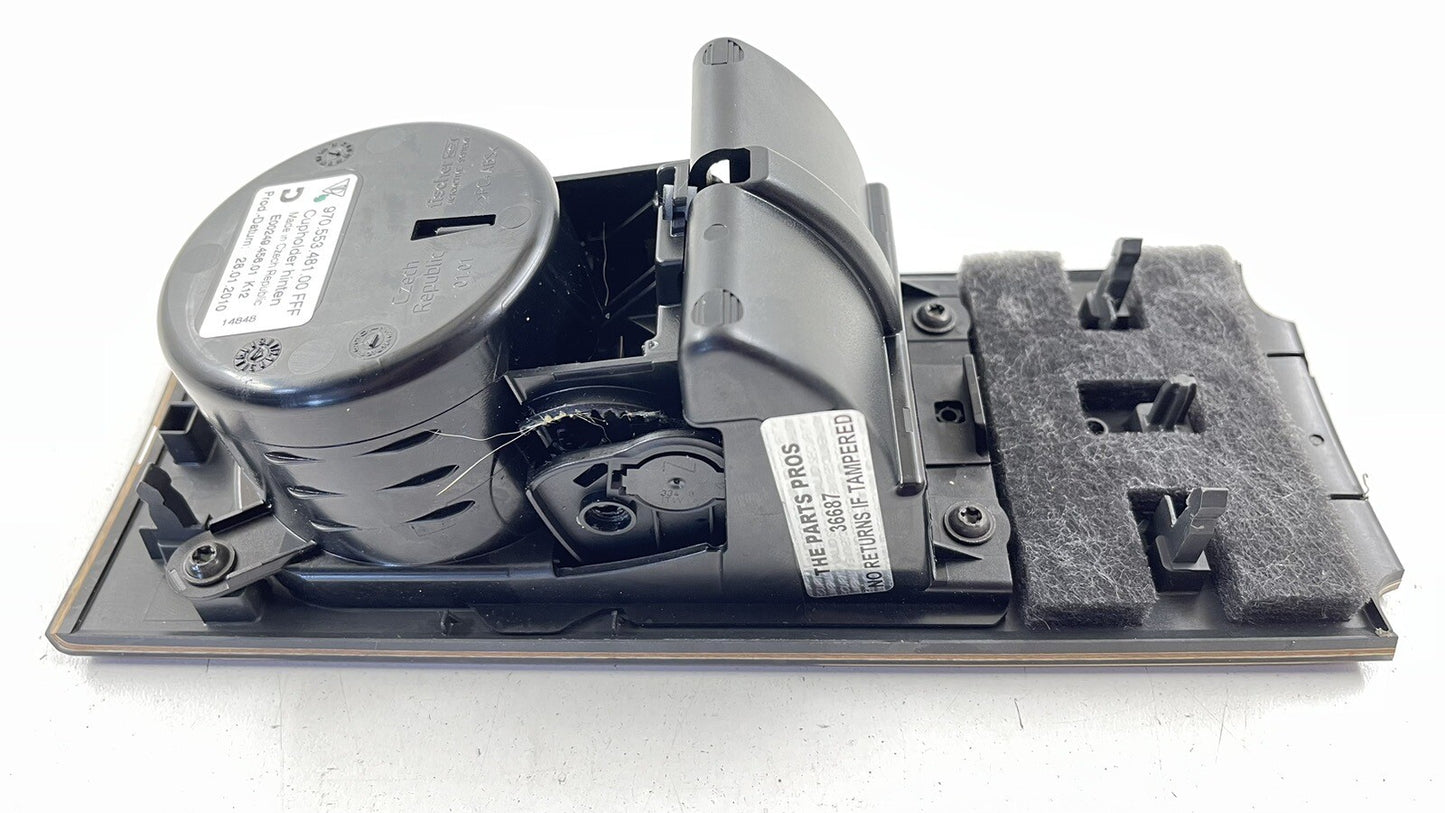10-16 PORSCHE PANAMERA REAR SEAT CONSOLE  CUP HOLDER PANEL TRIM 97055348100 OEM