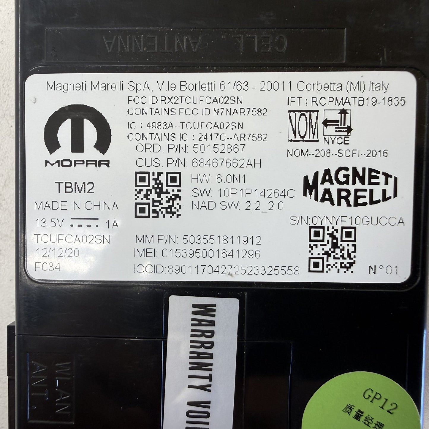 2021-2024 Dodge Durango Telematics Communication Control Module 68467662AH OEM