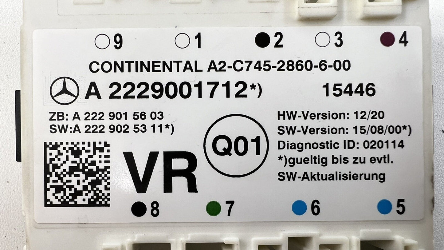 15-21 MERCEDES-BENZ C63S PASSENGER RIGHT FRONT DOOR CONTROL MODULE OEM