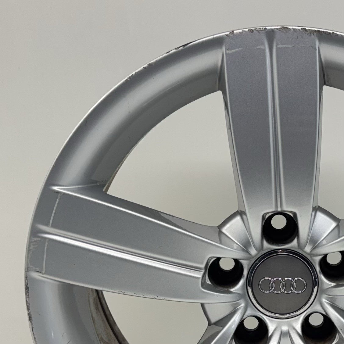 08-10 Audi TT 17" 17x8 Wheel Rim 5 Spoke Silver 8J0601025C Factory OEM